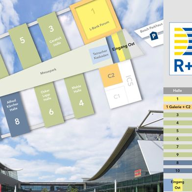 Hallenplan zur R+T vom 15. bis 19.2.2027 in Stuttgart. (Bild: Messe Stuttgart)