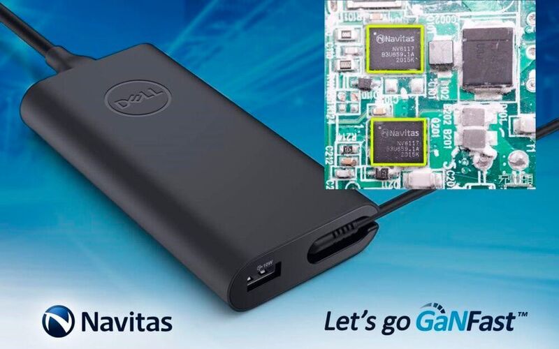 Dell USB-C Enhanced Power Adapter (PA901), which uses Navitas’ GaN technology. (Navitas Semiconductor)