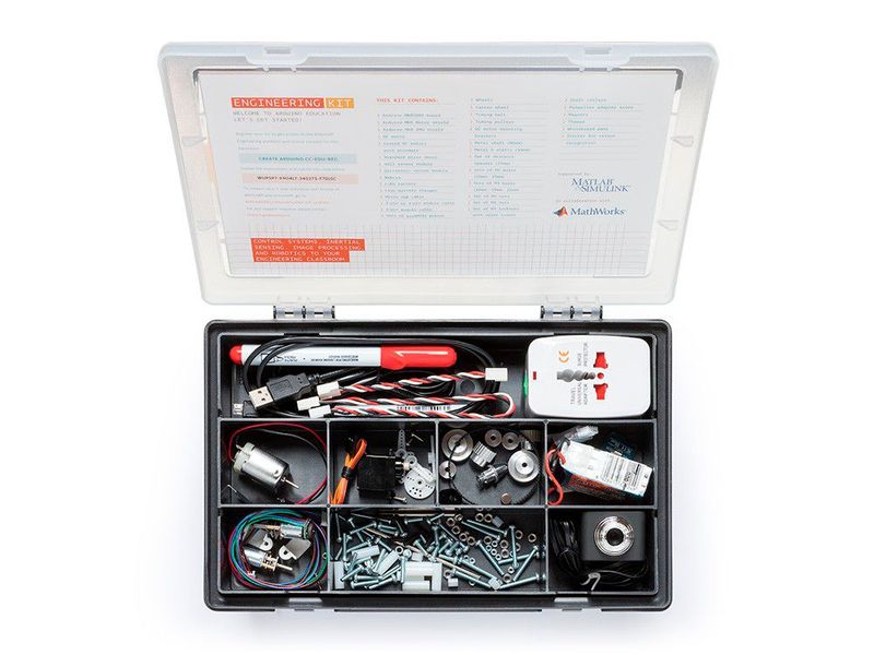 Arduino Engineering Kit: Das Schulngskit beinhaltet einen kompletter Satz an elektroschen und mechanischen Komponenten für verschiedenste Projekte. (Bild: Arduino)