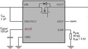 Bild 1:  Beispiel für eine Anwendungsschaltung mit eFuse-Schutz. (Bild: Toshiba)
