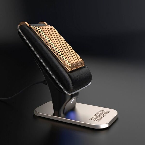 Der Star-Trek-Kommunikator von www.radbag.de verbindet sich via Bluetooth mit dem Smartphone. So können Anrufe getätigt oder Musik abgespielt werden. Für 127,95 Euro ist das Gerät erhältlich. (Radbag)