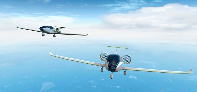 Das Elektro-Flugzeug E-Fan 2.0 von Airbus soll mit 120 Lithium-Polymer-Akkus eine Flugzeit zwischen 45 bis 60 min ermöglichen. Die Version 4.0 ist bereits in der Entwicklung. (Airbus)