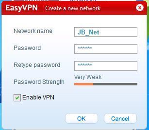 Geben Sie dem Network einen Namen und ein Passwort. Den Netzwerkname und das Passwort müssen Sie dann ihrem Partner mitteilen. (Archiv: Vogel Business Media)