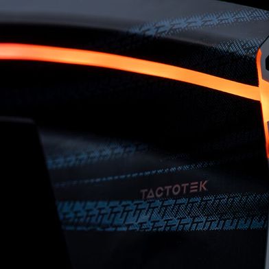 Lightline integrated into an IMSE component, showing how conductive traces and LEDs are moulded directly into the part to create uniform, sealed illumination without separate circuit boards. (Source: Tactotec)