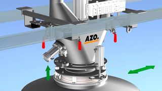 Das Clean Dock von Azo ist ein staubfreies Container-Andocksystem an vorgeschaltete Dosierorgane (Source: Azo)