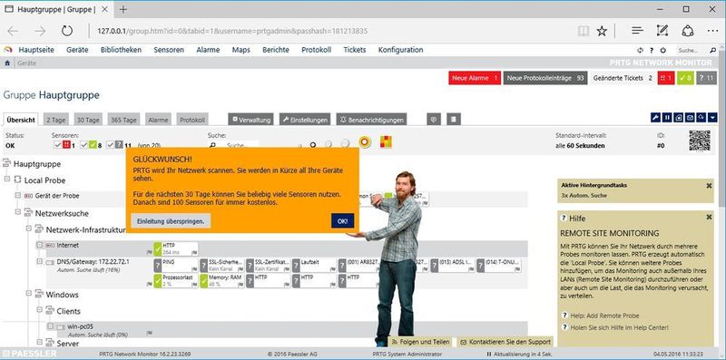 Nach der Installation begrüßt der Avatar „Greg“ die Administratoren und hilft ihnen beim Einrichten ihres Systems. (Götz Güttich, IAIT)