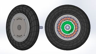 Er Em300 von Emtronic ist ein neuer Außenläufermotor, der nur 5 Kilogramm wiegt. Sein Aufbau erlaubt es, Transportmittel ganz einfach zu einem Elektromobil zu machen. (Emtronic)