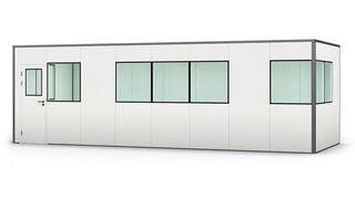 Viel Fexibilität bei der Konfiguration von Hallenbüros, die sowohl als Meisterbüro oder auch als Erholungsort oder Besprechungsraum fungieren können, bietet ein System von Topregal. Selbst der Aufbau könnte vom Kunden leicht durchgeführt werden. Hier mehr dazu ... (Bild: Topregal)