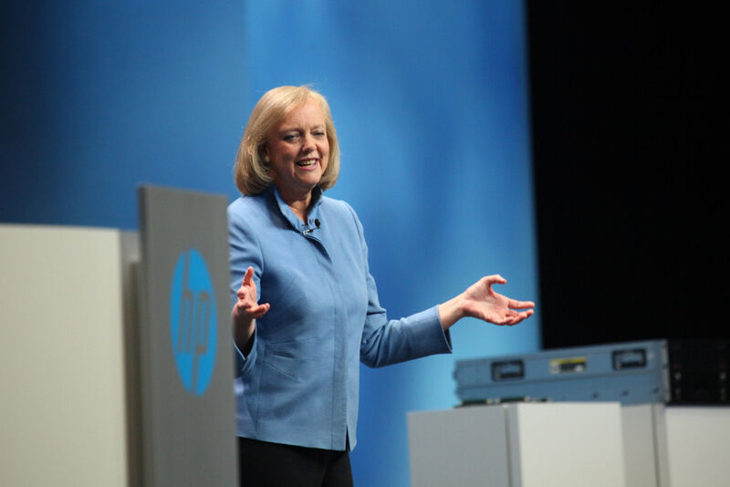 Hoffnungsträger Meg Whitmann, CEO von HP, warb um das Vertrauen der Kunden in die Kraft von HP die Krise zu überwinden. (HP)