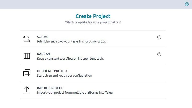 Erstellen eines neuen agilen Software-Projektes mit Taiga.io.