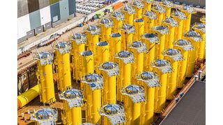 Unter anderem produziert Smulders Übergangsstücke für Offshore-Windturbinen, wie beispielsweise die 150 Fundamente für die niederländische Offshore-Windfarm Gemini.  (Bild: Smulders)