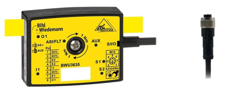 Aktiver Verteiler AS-i Safety für Schmersal-Türzuhaltungen AZM200/AZM201/AZM300/MZM100 (BWU3635). (Bihl+Wiedemann)