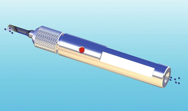 CAD-Darstellung des Schnellwechselhalters mit Werkzeug in Einbaulage. (Hobe Tools)