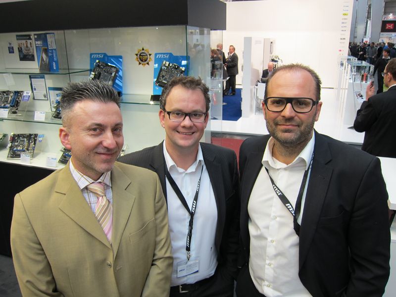 Schön, schöner am Schönsten (v. l.): Dragan Davidovic, Jens Greeb und Frank Markert, MSI (Bild: IT-BUSINESS)