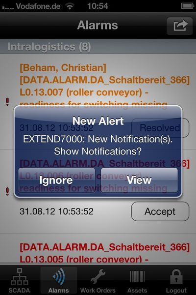 The application EXTEND7000 enables comprehensive and integrated access to SCADA systems (e.g. WinCC, InTouch etc.) and maintenance systems (e.g. IBM-Maximo) on a single mobile device (Schad)