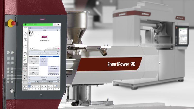 Die Unilog B8 ermöglicht eine Vernetzung von Maschine und Peripherie, wobei die Bedienung über eine einheitliche Windows-Oberfläche erfolgt. (Bild:  Wittmann)
