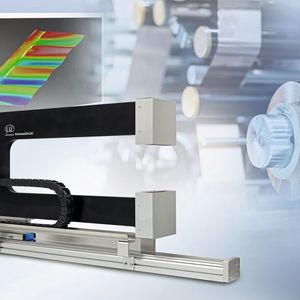 One sensor from the field of 3D measurement technology is the Thicknessgauge 3D, a precise sensor system for two-sided profile and thickness measurement of strand and sheet material.(Image: Micro-Epsilon)