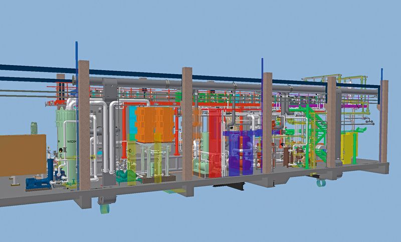 Das von Triplan erstellte 3D-Modell: Nur damit waren die geplanten Erweiterungen auf engstem Raum möglich. (Bild: Agfa Gaevert)