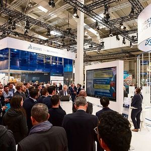 Auf dem Messestand von Dassault Systèmes können Besucher die „New Ways of Working“ erkunden.