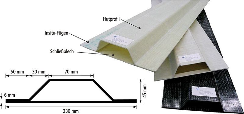 Geschlossene Hutprofile: Für die Hutprofile wurden als Verstärkungsmaterial entweder Kohlenstofffasern oder Glasfasern verwendet. Als Matrixwerkstoffe enthalten sie das Thermoplast PBT oder Polypropylen.  (Bild: IVW)