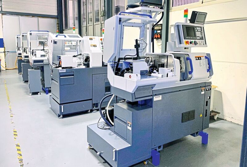 Langdrehautomaten Citizen Cincom im Aufbau bei Suvema. Neu vorgestellt wurde die M32, die mehr Platz für Werkzeuge bietet, mehr Funktionen, eine höhere Flexibilität und bei gleichem Platzbedarf eine höhere Produktivität erlaubt.  (Anne Richter, SMM)