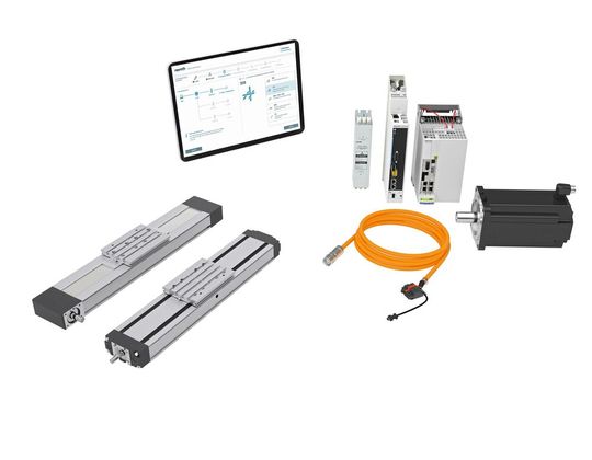 Linearachse und Antrieb in einem Paket: Moderne eTools führen mit wenigen Klicks zum einbaufertigen Linearsystem. (Bild:  Bosch Rexroth)