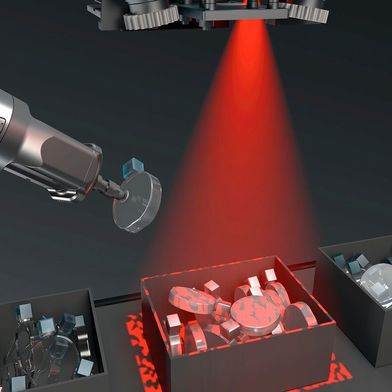 For the optics of robotic systems, the surfaces of some objects are hardly detectable, and therefore, the objects themselves are not either. However, with AI and special projections, researchers have managed to make the "ghost objects" identifiable... (Image:Fraunhofer-IOF)
