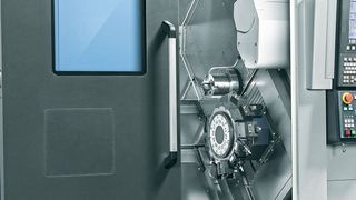 Der neueste der drei Puma-Vertreter von Doosan ist die TT1300SYY, ein Drehzentrum, mit Doppelspindel, Doppelrevolver sowie doppelter Y-Achse. Er sei besonders für die Luft- und Raumfahrtindustrie sowie die Medizintechnik konzipiert. Halle 6 am Stand A71 auf der AMB 2018. (Doosan)