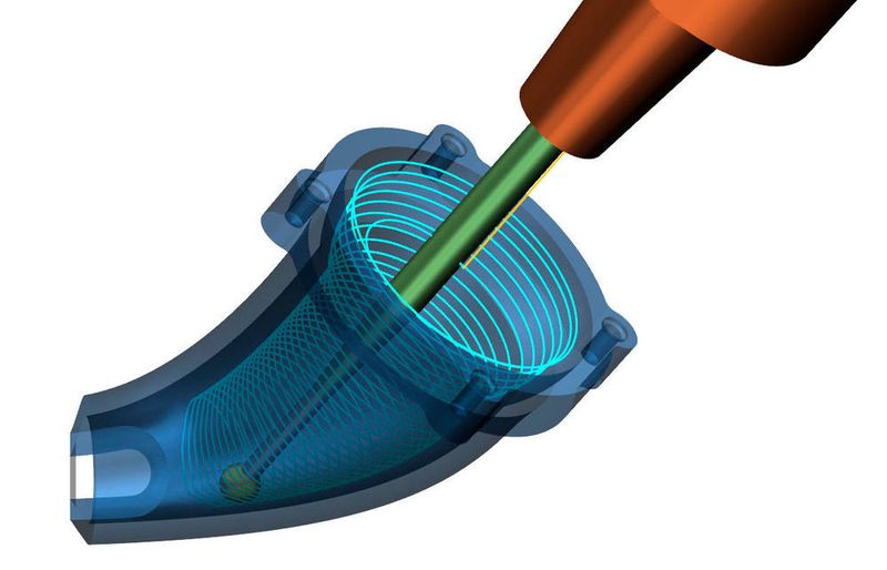 Durch Tube Milling lässt sich der 5-Achsen-Programmierprozess optimieren, indem Vorbereitungsarbeiten eliminiert bzw. die Eingaben minimiert werden.  (Siemens)