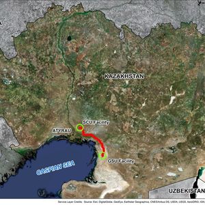 Das Kernstück des Projekts ist die Erdgaskondensat-Rückgewinnungsanlage nahe dem Ölfeld Tengiz, Kasachstan.