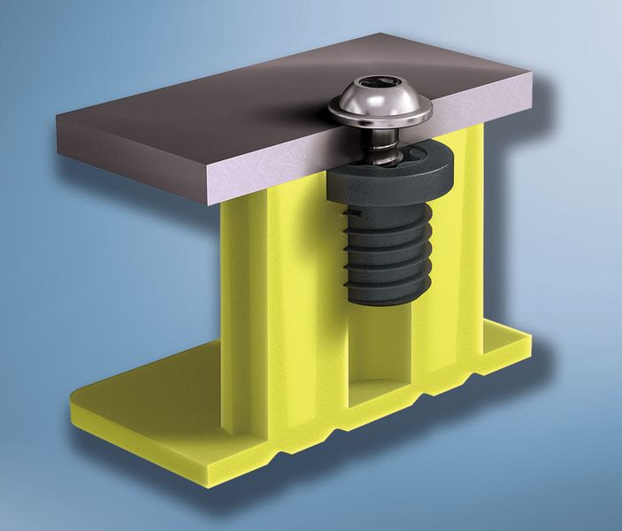 Montagebeispiel mit Deltasert P von Ejot für PP, PE, PA oder ABS. (Ejot)