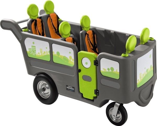 Dank robuster Kunststoffkonstruktion mit Stahlrahmen und kindgerechtem Design macht der Wehrfritz-Krippenbus in optischer als auch in funktioneller Hinsicht eine gute Figur. (Wehrfritz)