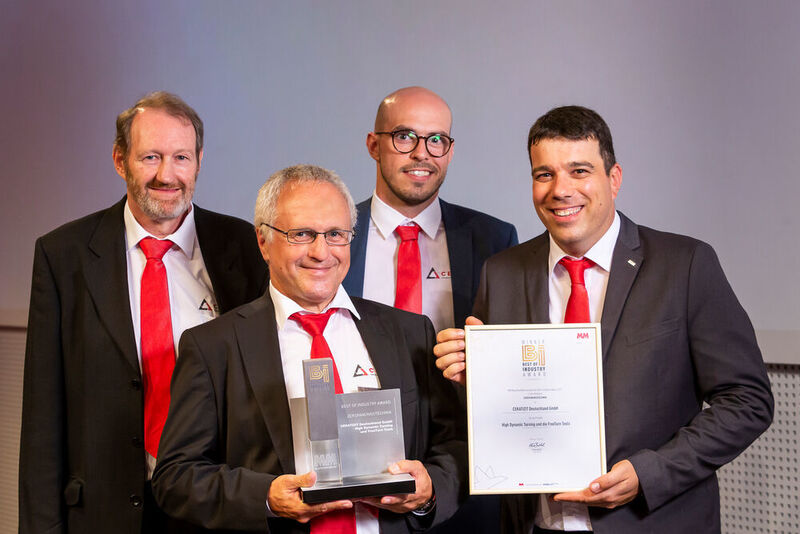 Der Best of Industry Award in der Kategorie Zerspanung ging an High Dynamic Turning und FreeTurn Tools der Ceratizit Deutschland GmbH. (Stefan Bausewein)