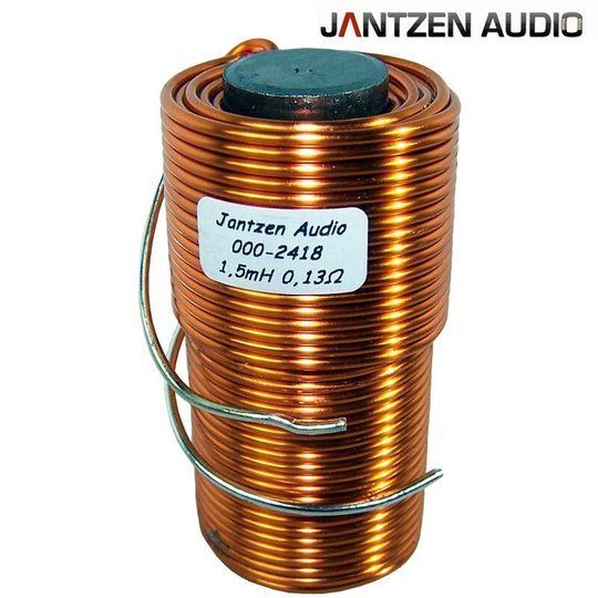 An iron core inductor manufactured by Jantzen Audio for audio applications. An iron core inductor manufactured by Jantzen Audio for audio applications.