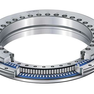Höchste Genauigkeit wird mitgeliefert: Die zweiseitig wirkenden, anschraubbaren und einbaufertigen Lagereinheiten der AXRY-Reihe bestehen aus zwei Axial- und einem Radiallager, die zum Beispiel bei Rundtischen oder Fräsköpfen Verwendung finden. (Bild:  myonic)