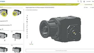Mit dem Produkt-Konfigurator kann der Anwender in Echtzeit die passende Antriebslösung mit wenigen Klicks zusammenstellen. (Stöber)