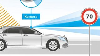 Die neue Mercedes-Benz S-Klasse erkennt Tempolimits und dazugehörige Informationen. (Daimler AG)