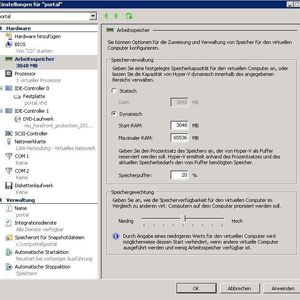Abbildung 1: Dynamisches Zuteilen des Arbeitsspeichers mit Dynamic Memory