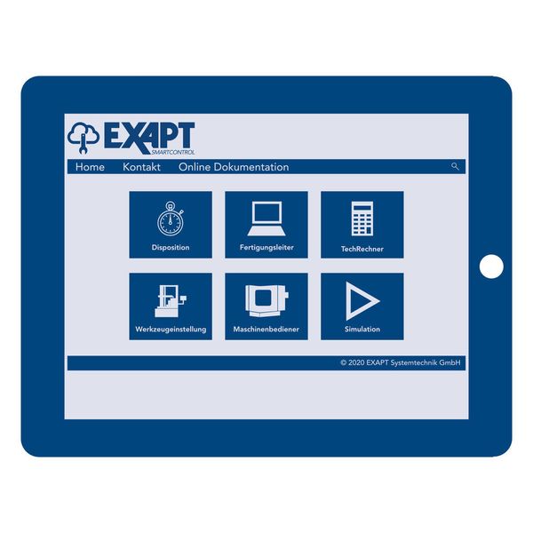 Das komplexe Programm Smartcontrol von Exapt greift auf intelligente Arbeitsabläufe zurück, so dass Werkzeuganforderungen, Lagerbewegungen und Rüstoptimierungen automatisch ablaufen können. Eine um 30 % erhöhte Produktivität könne erzielt werden. (Exapt Systemtechnik)