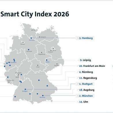 Zum ersten Mal konnte sich die Auto-Stadt Stuttgart die Spitzenposition im Smart City Index des Bitkom sichern.  (Bild: Bitkom)