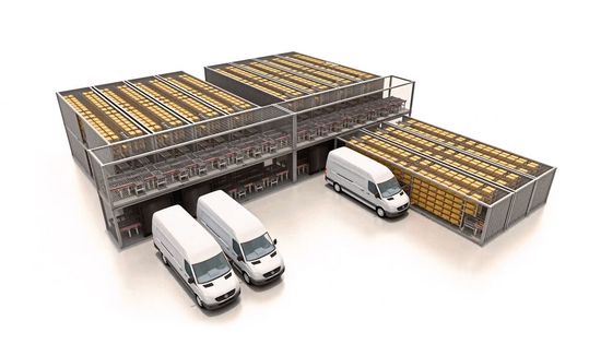 Weil in Stadtgebieten meist kein zusätzlicher Platz für Großlager zur Verfügung steht, ist die Zwischenlagerung von Paketmassen problematisch.(Bild:  Swisslog)