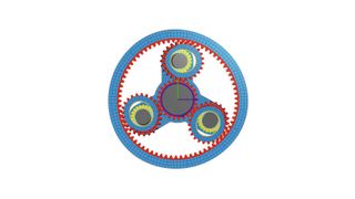 Planetenstufe mit 3D-elastischem Planet, Hohlrad und Planetenträger (Mesys)