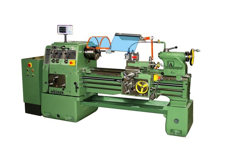 Meuser-Drehmaschine mit Späneschutz und Drehfutterschutz. (Bild: Meuser)