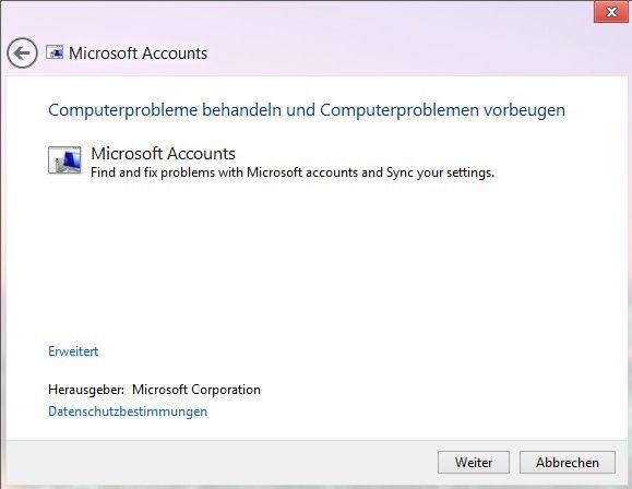 Manchmal funktioniert die Anmeldung mit einem Windows Live-Konto nicht. Microsoft bietet dazu aber ein Reparaturprogramm für den Download an. Das Tool behebt die meisten Probleme bei Windows Live-Anmeldekonten. Das gleiche Tool gibt es auch zur Reparatur der Metro-Apps, wenn zum Beispiel die SkyDrive-App nicht funktioniert. (Archiv: Vogel Business Media)