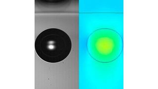 High-speed camera snapshots and simulations of bubbles bouncing from water-air interfaces can be used to detect trace amounts of contaminants. (Ivan Vakarelski)