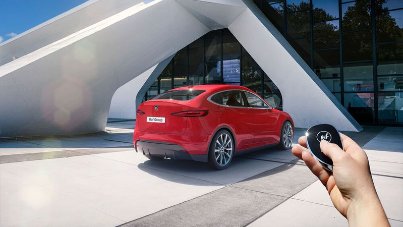 Huf hat einen Serienauftrag für sein neuartiges, schlüsselloses Zugangssystem erhalten. Es erfüllt erstmals den Standard des Car Connectivity Consortiums.(Bild:  Marground/Huf)
