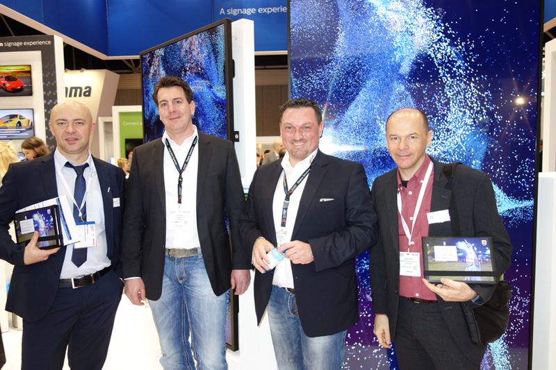 (v. l.) Martin Kostorz, MMD, Frank Huber und Marcell Oleff, I-Tech und Stefan Klima, MMD                                (IT-BUSINESS)
