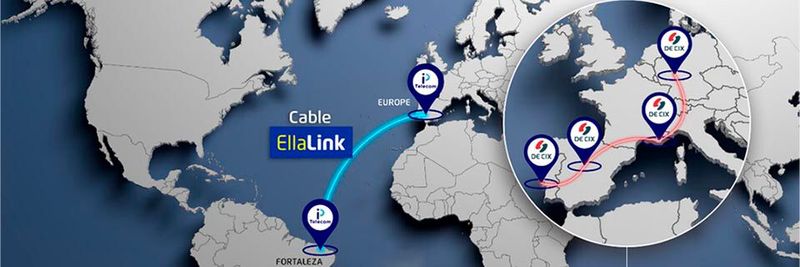 Dank des EllaLink-Seekabels zwischen Brasilien und Portugal werde die Latenzzeit auf ca. 60 Millisekunden verkürzt.(Bild:  DE-CIX)
