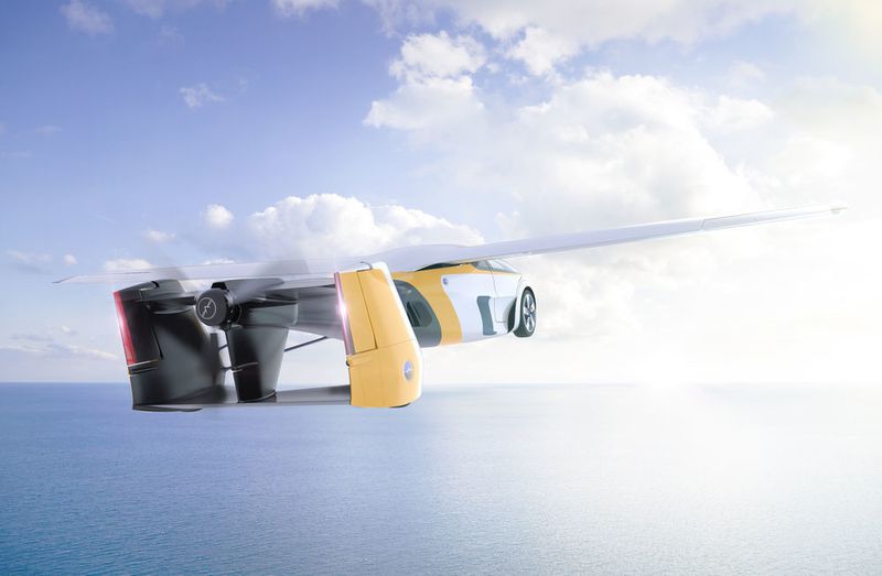Die slowakische Firma Aeromobil hat das Aeromobil 2.5 entwickelt. Es wiegt gerade einmal 450 Kilogramm und bringt als Auto 160 km/h auf den Asphalt, als Flugzeug kann es beim Start bis auf 200 Stundenkilometer beschleunigen. Die Reichweite in der Luft beträgt 700 Kilometer. (Terrafugia)