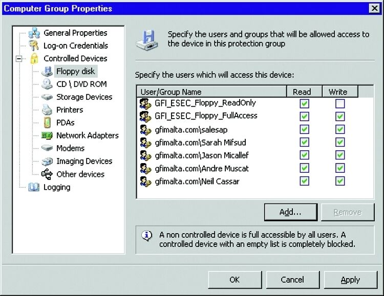 Viele Device-Locker-Tools erlauben die Absicherung der Geräte auf Gruppen-Ebene im Active Directory. (Archiv: Vogel Business Media)